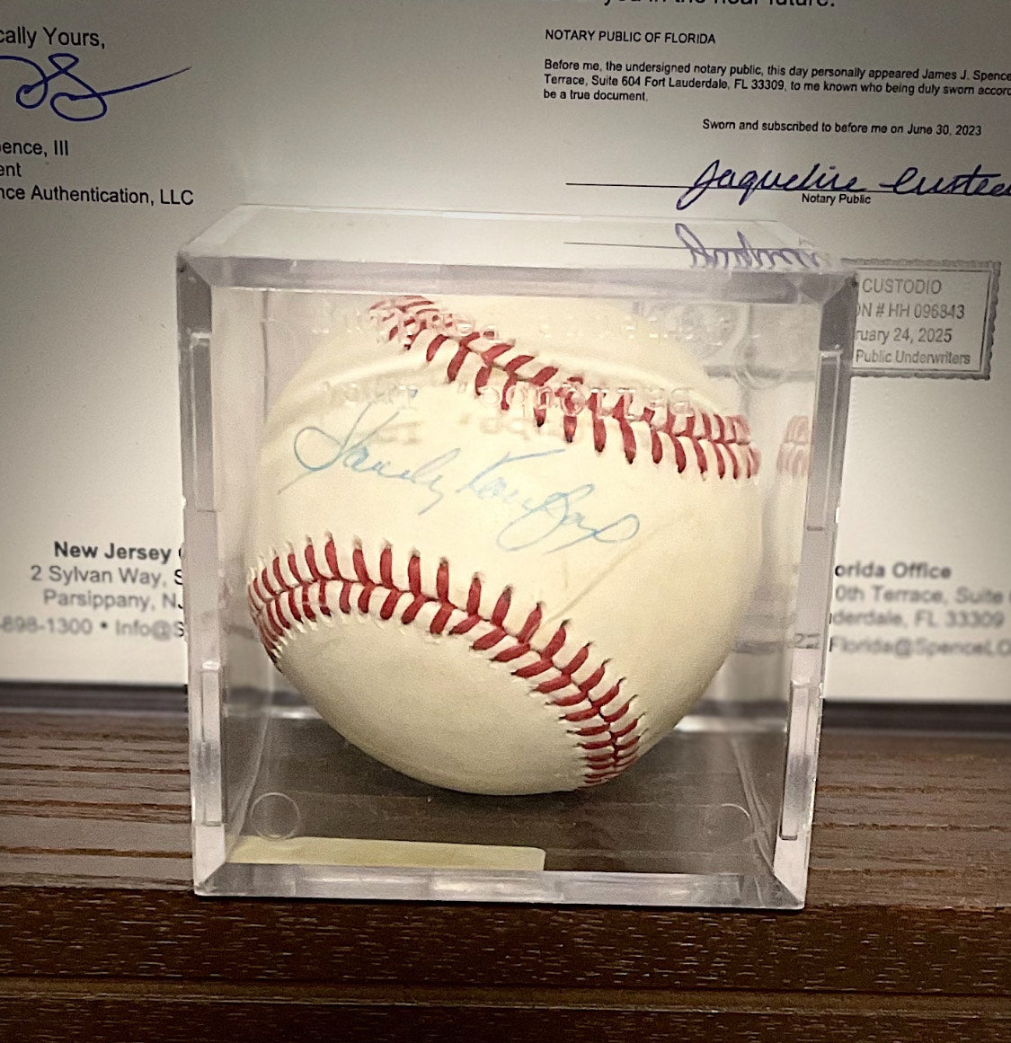 Sandy Koufax Autographed Baseball – Certified Authentic
