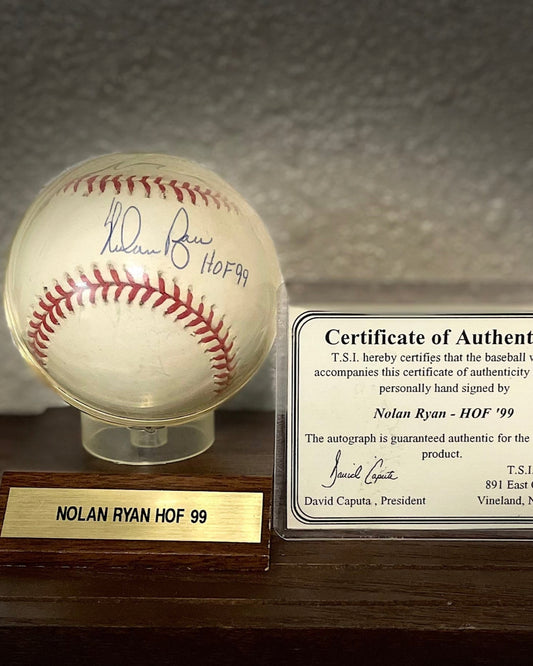 🔥 Nolan Ryan Autographed Baseball – “HOF 99” Inscription -$775